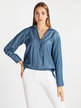 Women's jeans-effect blouse