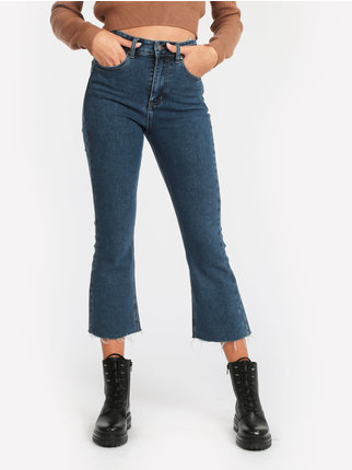 Women's jeans with fringed finish