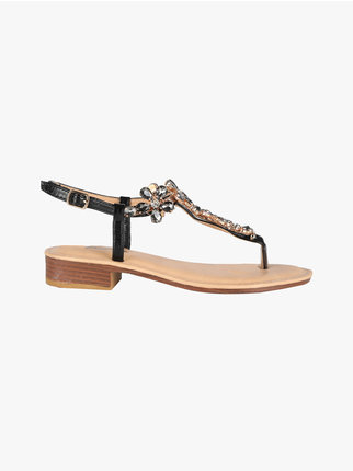 Women's jewel thong sandals