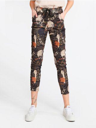 Women's jogger trousers with creased effect