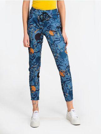 Women's jogger trousers with creased effect