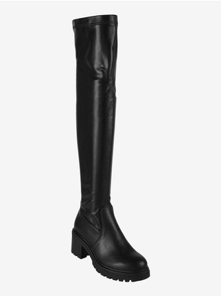 Women's knee-high boots with wide heel
