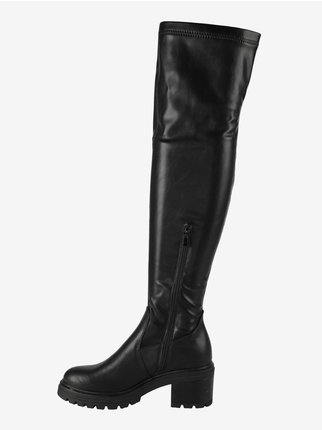 Women's knee-high boots with wide heel