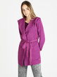 Women's knitted duster coat with hood and belt
