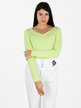 Women's knitted sweater with V-neck