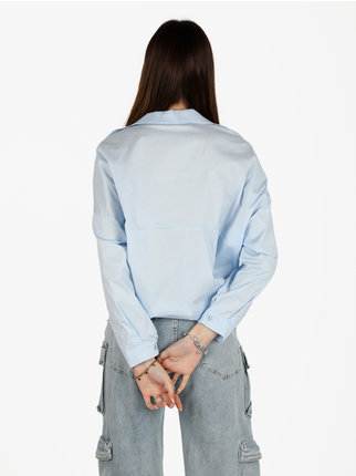 Women's knotted cotton blouse