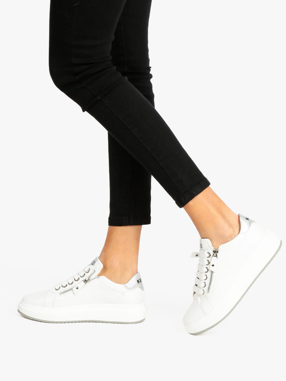 Women's lace-up wedge sneakers