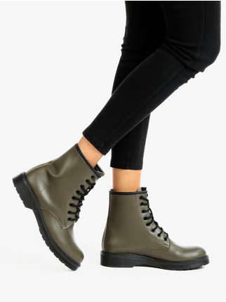 Women's leather combat boots