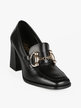 Women's leather loafers with heels