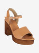 Women's leather sandals with heels