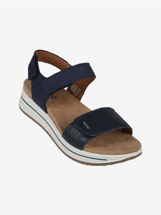 Women's leather sandals with velcro straps