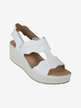 Women's leather sandals with wedge