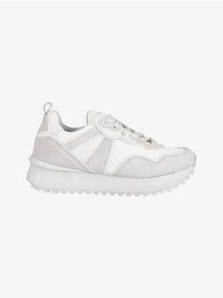 Women's leather sneakers with platform