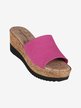 Women's leather wedge slippers