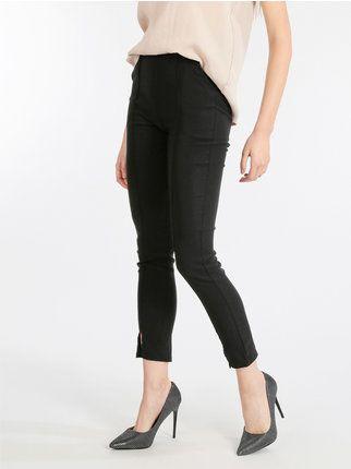 Women's leggings with small central slit