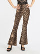 Women's leopard-print trousers with flared leg