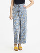 Women's light floral trousers with belt