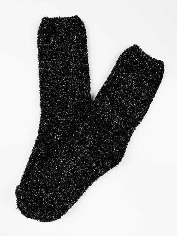 Women's long chenille socks with lurex