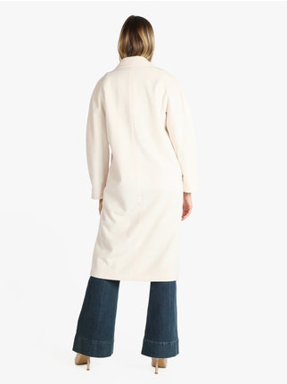 Women's long double-breasted coat