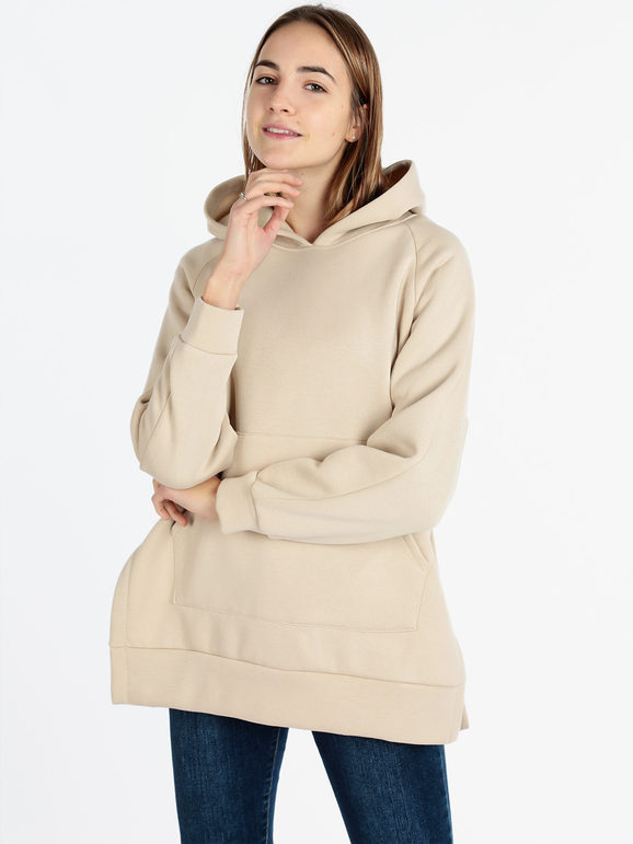 Women's long hooded sweatshirt