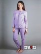 Women's long pajamas in cotton with buttons