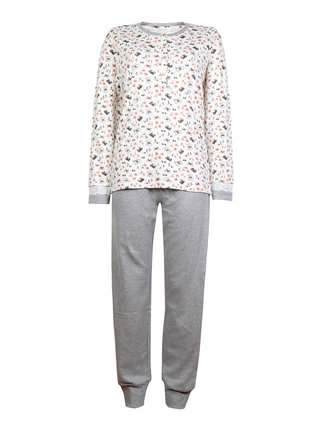 Women's long pajamas in cotton with print