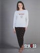 Women's long pajamas in cotton with prints
