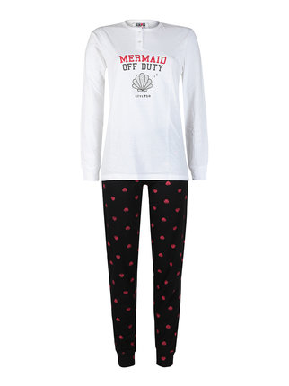 Women's long pajamas in cotton with prints