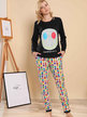 Women's long pajamas in cotton with smile