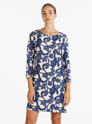 Women's long sleeve dress with floral print