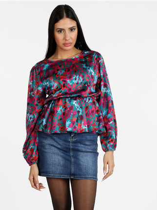 Women's long-sleeved blouse with print