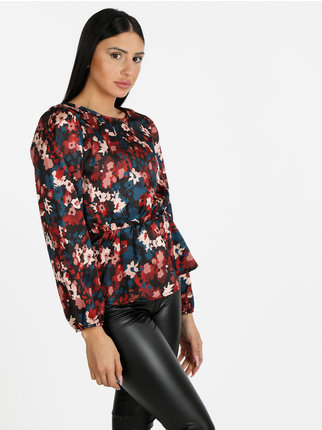 Women's long-sleeved blouse with print