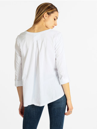 Women's long-sleeved cotton T-shirt