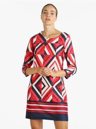 Women's long-sleeved dress with print