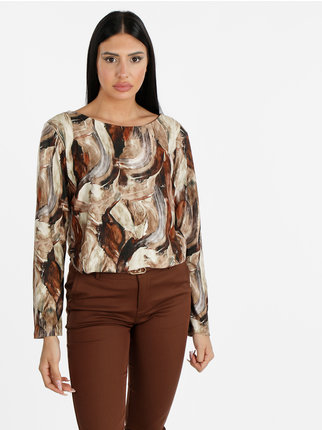 Women's long-sleeved shirt with print