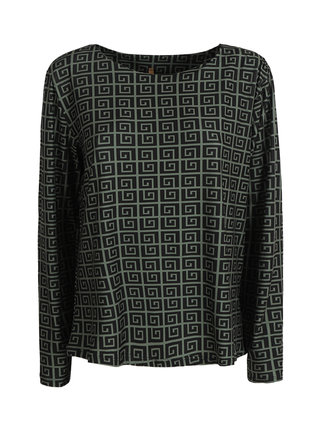 Women's long-sleeved shirt with two-tone print