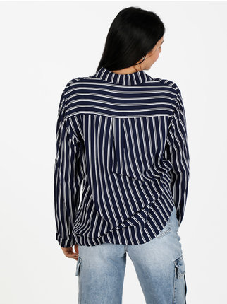 Women's long-sleeved striped shirt