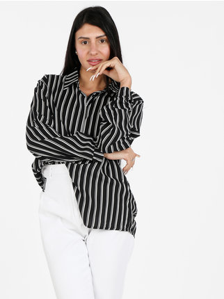 Women's long-sleeved striped shirt