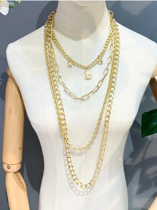 Women's long steel chain necklace