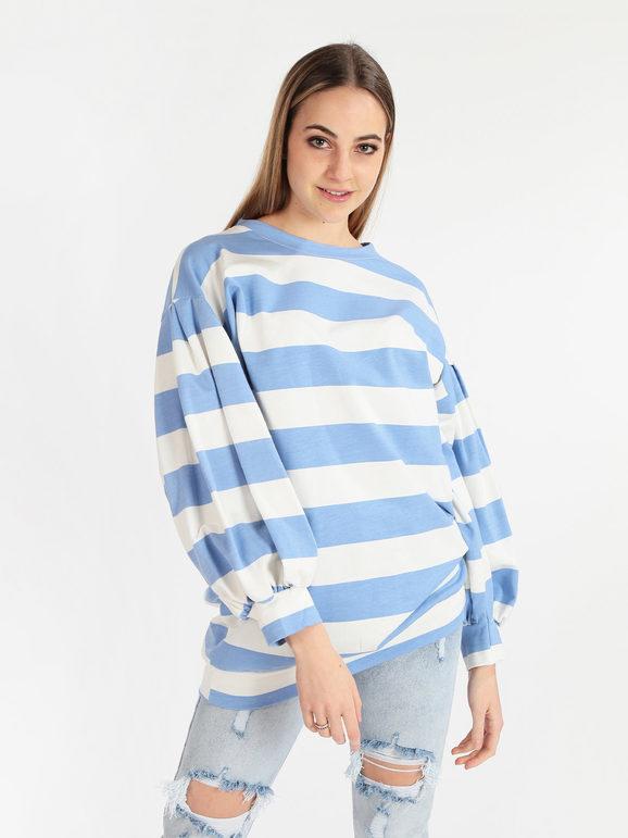 Women's long striped sweatshirt