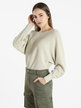 Women's lurex sweater with batwing sleeves