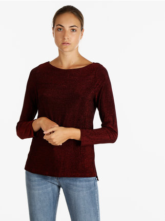 Women's lurex sweater with long sleeves
