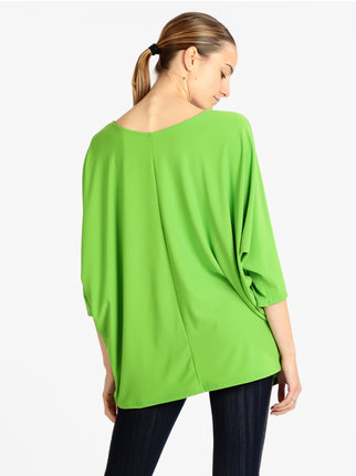 Women's maxi blouse with batwing sleeves