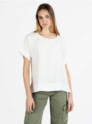 Women's maxi blouse with short sleeves