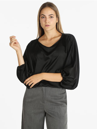 Women's maxi blouse with wide sleeves