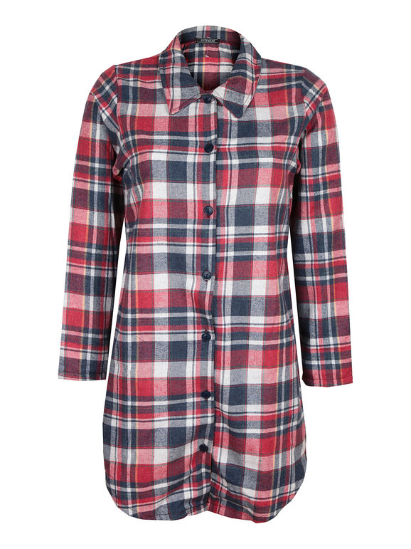 Women's maxi checkered shirt