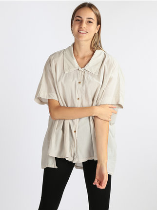 Women's maxi shirt with batwing sleeves