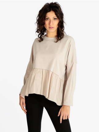 Women's maxi sweater with flounce