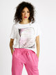Women's maxi t-shirt with drawing print