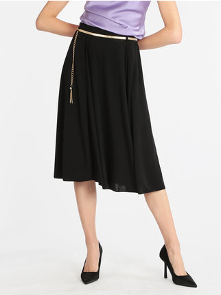 Women's midi skirt with strap